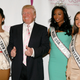 Miss Teen USA Logan West, Donald Trump, Miss USA Nana Meriwether and Miss Universe Olivia Culpo attend the crowning ceremony of the new Miss USA at Trump Tower on January 9, 2013 in New York City. Photo via Getty
